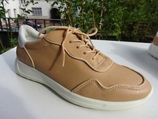 ECCO Damen Extralight Schuhe SOFT Sneaker Leder Beige Weiß Gr.39(UK6) Neuw