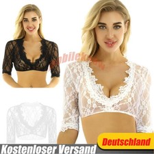 Damen Sexy Spitze Dirndlbluse