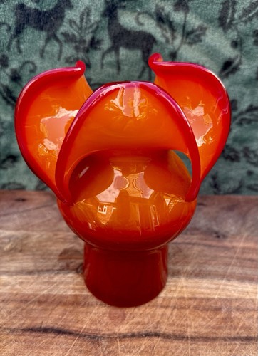 Vintage vase orange und rot - vintage,