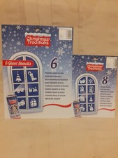 2 x Weihnachts Schablonen 6 große + 8 kleine Fensterschablonen für Schneespray