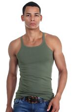 OBOY CASUAL Athletic Shirt Tank Top Tanktop Herren Slim Fit Khaki Muskelshirt S
