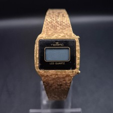 Dekorative Tempic LCD Quarz Damen Uhr – Goldfarben Vintage