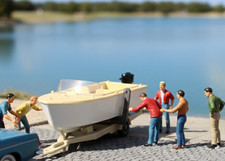 Wiking Motorboot auf Anhänger