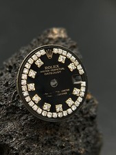 #833 ROLEX ZIFFERBLATT DIAL OYSTER PERPETUAL DATEJUST SCHWARZ STRING DIAMANT