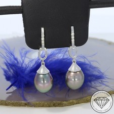 Wert 1410 € Brillant Perl Ohrringe 750 18 Karat Weiß Gold xxyy