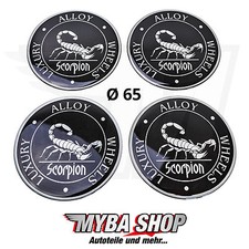 4x Silikon Aufkleber für Nabenkappen ∅= 65mm Embleme Sticker | Scorpion