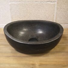 WAVE Aufsatzwaschbecken Blaustein glatt Waschbecken Naturstein Kalkstein Schale