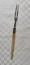 sehr alte Fleischgabel? Griff Horn? Fassung ungestempelt 22 cm Dachbodenfund