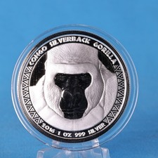 Republik Kongo 500 Francs 2016 Silverback Gorilla   1 oz. 9999 Silber unz