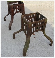 2x1 Maschinen Fuß Industrie Tischgestell Gusseisen Bock Postament Sockel 1920