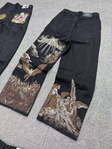 Y2k baggy wide leg embroidered - baggy,