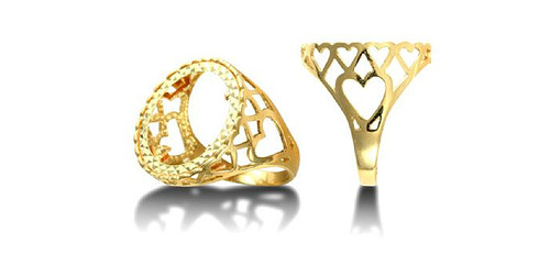 9ct gelbgold ringfassung halb - ringfassung,