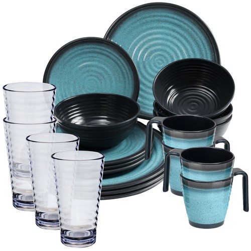 Melamin geschirr set blau - melamin,