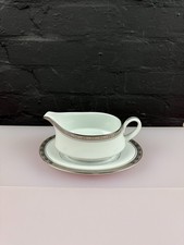 Noritake Legacy Platinum 4281 Sauciere / Sauciere und Ständer Abtropfteller 2 Sets