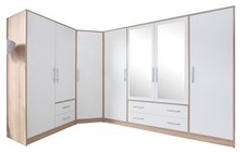 Schrankkombination Kleiderschranksystem Smart 3-teilig weiß Sonoma Eiche