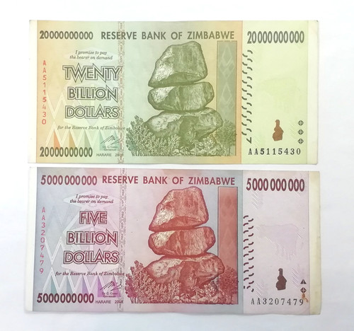 Banknoten simbabwe und 20 - 5,