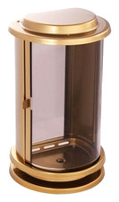 Halbrunde Grablampe Edelstahl