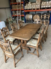 Esstisch mit 8 Stühlen, Eiche Rustikal, Tisch zum Ausziehen, Super Zustand,