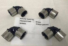 Restmaterial 4x Wavin Pressfitting Tigris K1 Kupplung 90° Winkel 32 mm