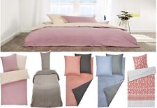 Wendebettwäsche Besonderer Chambray-Effekt 100 % Baumwolle Bettwäsche Neu