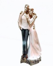 schöne Dekofigur Liebespaar in weiß rosa blau gold Deko Figur Sommerdeko Figur