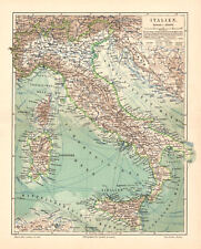 Italien historische Landkarte Lithographie ca. 1905 antike Karte Geographie