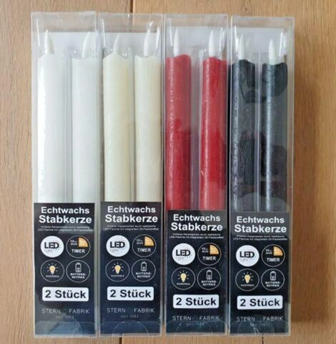Led kerze 2er stabkerze - led,