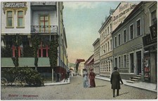 Bublitz Bergstrasse links von GROSS HOTEL rechts  Zum schwarzen Adler Bierstuben