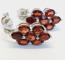 Schmuck Ohrstecker 375er Weissgold Diamant Granat Ä4986