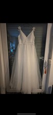 brautkleid 42 weiß Mit Tüll Und Kleiner Schleppe