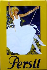 Persil Blechschild, Dame auf