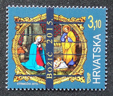 KROATIEN - Weihnachten: Kirchenfenster  2015 (Mi.Nr. 1205)**