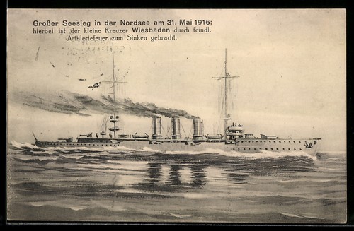 Kleiner kreuzer wiesbaden - ak,