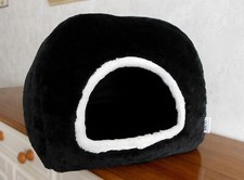 Große AniOne Kuschelhöhle Katzen, Bett, Haus, Plüsch, schwarz, ca. 50x50x40 cm