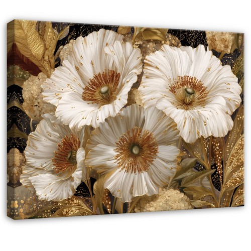 Leinwand blumen weiß - leinwand, natur