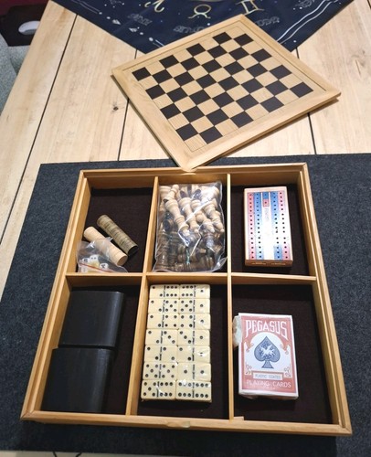 Spielebox holz schach dame - holz,