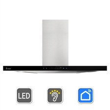 Dunstabzugshaube 90cm Wandhaube Umluft Abluft Edelstahl schwarz silber Glas WLAN