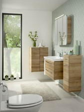 Fackelmann Badmöbel Set MILANO Badezimmermöbel hell Braun Möbel Made in Germany