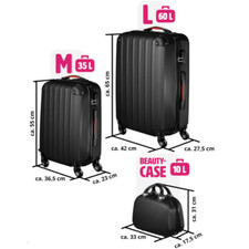 3tlg Reisekoffer Set Trolley Hartschale Hartschalenkoffer Reisekofferset