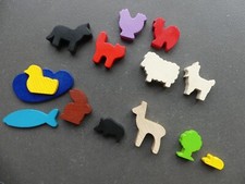 HABA Holz Bauernhoftiere Tiere Hund Katze Maus Schaf Reh Hahn Ziege Hase Ente