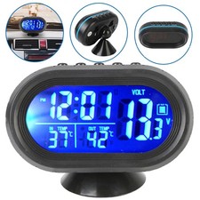 Mini Auto Digital Uhr LCD Thermometer KFZ Temperatur Wecker Außen und Innen ,