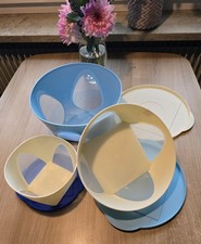 Tupperware Mediterrano Set 4,3 l Schüssel hellblau C 143, 2,5l Und 1,5 l