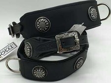 Antique Halsband Leder Blumen