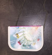 Trachten Tasche Papp-Koffer Umhängetasche, Wiesn Annamirl pink kariert Riesenrad