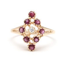 Navette-Ring 0,74 kt Rubin &