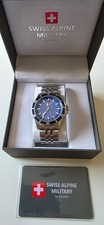 Swiss Alpine Military Herren Uhr Analog Quarz  Edelstahl Schweizer Uhr Silber 