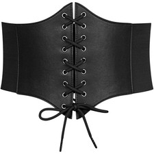 Damen Korsett Gürtel, Verstellbar, Kunstleder, Retro, Cosplay, Alltag