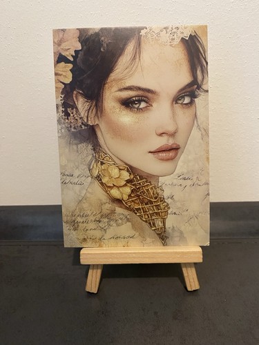 Postkarte motivkarte frau mit - postkarte,