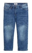Damen Strech Jeans Capri blue