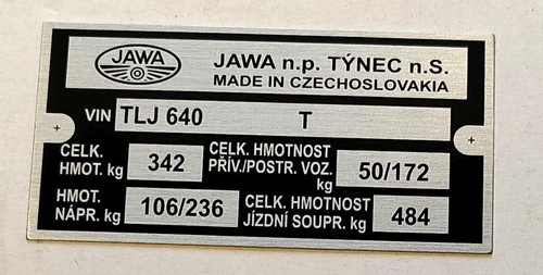 Rahmenplakette typenschild - rahmenplakette,